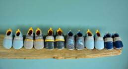 Custom made Krabbelschuhe f&uuml;r Babys- und Kleinkinder, Hausschuhe, Lauflernschuhe aus Leder und Filz, personalisierbar